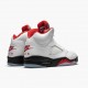 Kicksonfire Jordan 5 Retro Fire Red Silver Tongue True White/Fire Red/Black  DA1911-102