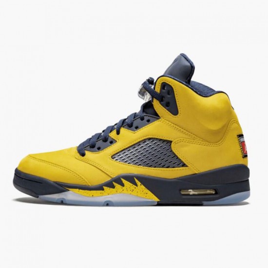 Kicksonfire Jordan 5 Retro Michigan 2019 AmarilloCollege Navy Amarillo/College Navy-Amarillo CQ9541-704