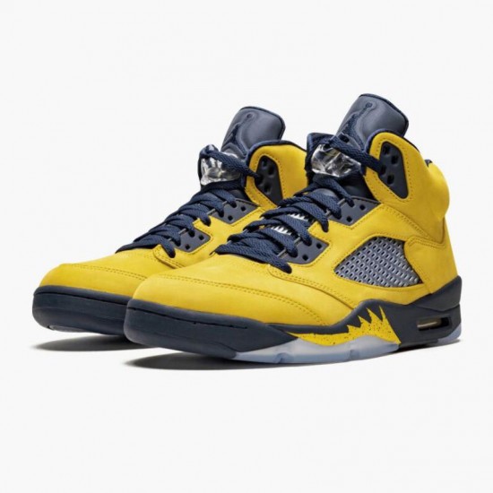 Kicksonfire Jordan 5 Retro Michigan 2019 AmarilloCollege Navy Amarillo/College Navy-Amarillo CQ9541-704