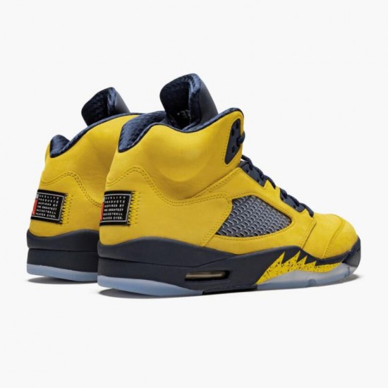 Kicksonfire Jordan 5 Retro Michigan 2019 AmarilloCollege Navy Amarillo/College Navy-Amarillo CQ9541-704