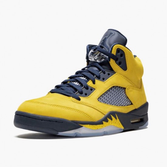 Kicksonfire Jordan 5 Retro Michigan 2019 AmarilloCollege Navy Amarillo/College Navy-Amarillo CQ9541-704