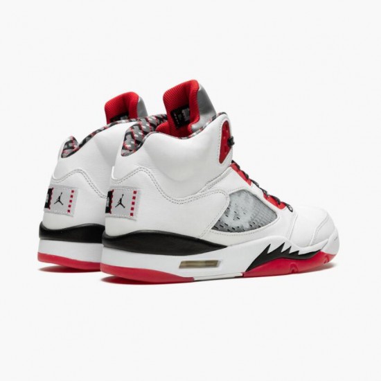 Kicksonfire Jordan 5 Retro Quai 54 2021 White/University Red/Black DJ7903-106