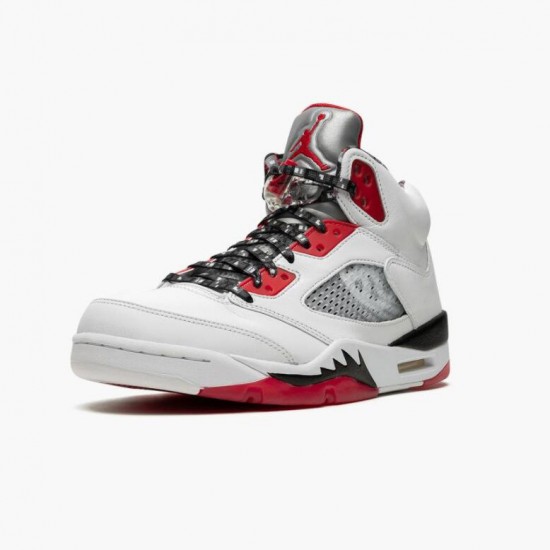 Kicksonfire Jordan 5 Retro Quai 54 2021 White/University Red/Black DJ7903-106