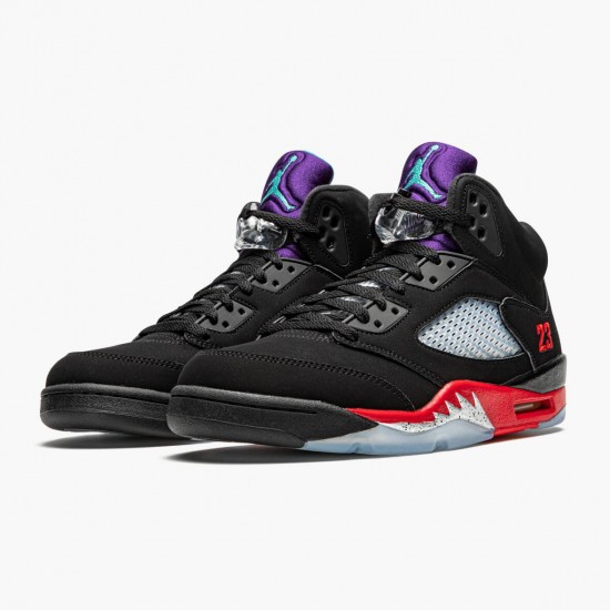 Kicksonfire Jordan 5 Retro Top 3 Black/Fire Red/Grape Ice New E  CZ1786-001