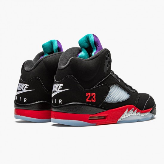 Kicksonfire Jordan 5 Retro Top 3 Black/Fire Red/Grape Ice New E  CZ1786-001