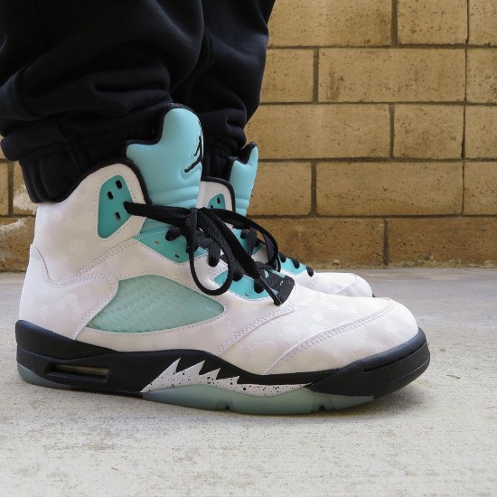 Kicksonfire Jordan Retro 5 Island Green White/Black/White/Island Green  CN2932-100