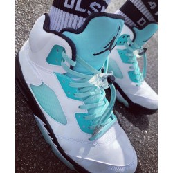 Kicksonfire Jordan Retro 5 Island Green White/Black/White/Island Green  CN2932-100