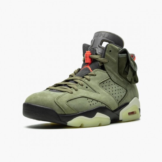 Kicksonfire Travis Scott x Air Jordan 6 Retro Olive Medium Olive/Black Sail/Univer Black CN1084-200