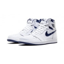 Kicksonfire Air Jordan 1 High Metallic Navy WHITE 555088 106