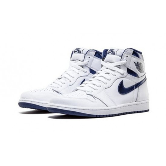 Kicksonfire Air Jordan 1 High Metallic Navy WHITE 555088 106