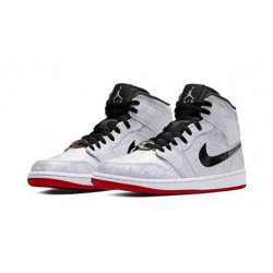 Kicksonfire Air Jordan 1 Mid X CLOT White SILVER SILVER CU2804 100