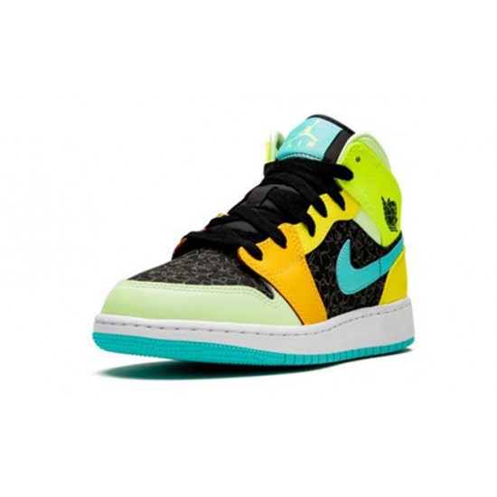 Kicksonfire Air Jordan 1 Mid GS Aurora Green Optic-Yellow Green BQ6931 037