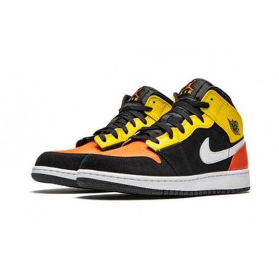 Kicksonfire Air Jordan 1 Mid SE (GS) BLACK/TEAM ORANGE-AMARILLO BLACK BQ6931 087