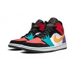 Kicksonfire Air Jordan 1 Mid “Multicolor” WHITE WHITE 554724 125