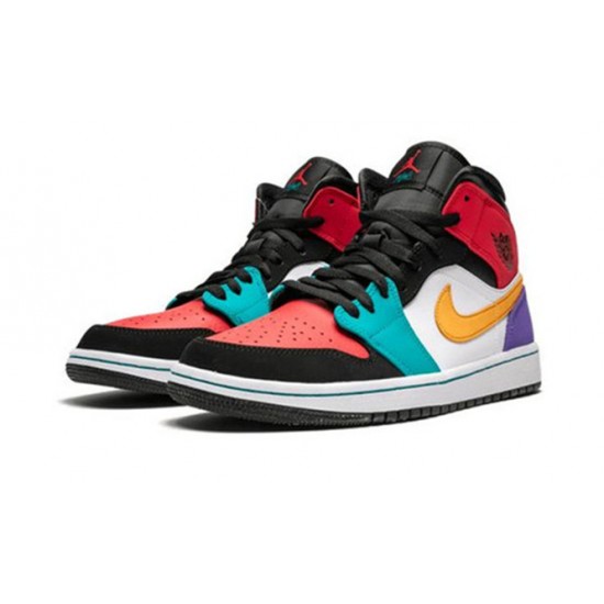 Kicksonfire Air Jordan 1 Mid “Multicolor” WHITE WHITE 554724 125