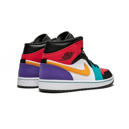 Kicksonfire Air Jordan 1 Mid “Multicolor” WHITE WHITE 554724 125