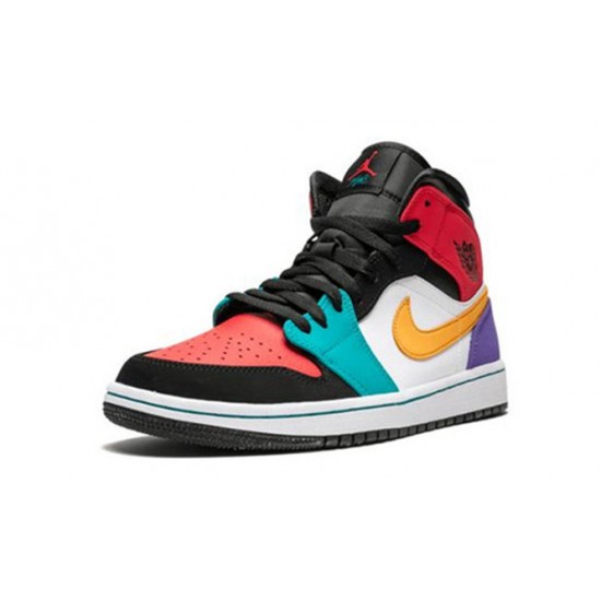 Kicksonfire Air Jordan 1 Mid “Multicolor” WHITE WHITE 554724 125