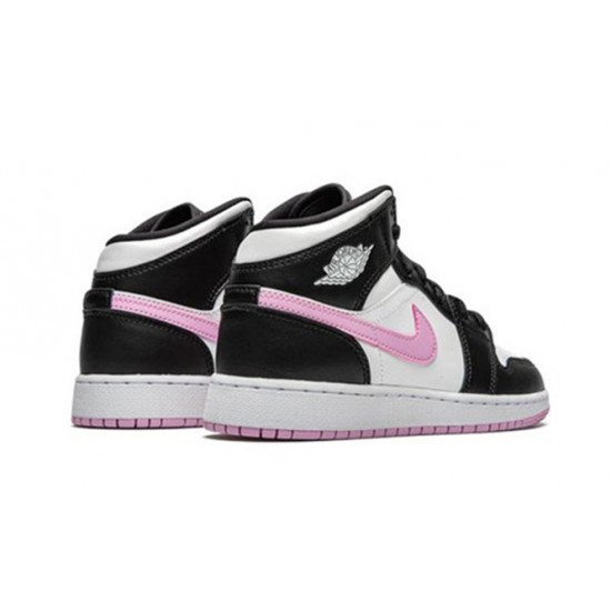 Kicksonfire Air Jordan 1 Mid White Black Light Arctic Pink White White 555112 103