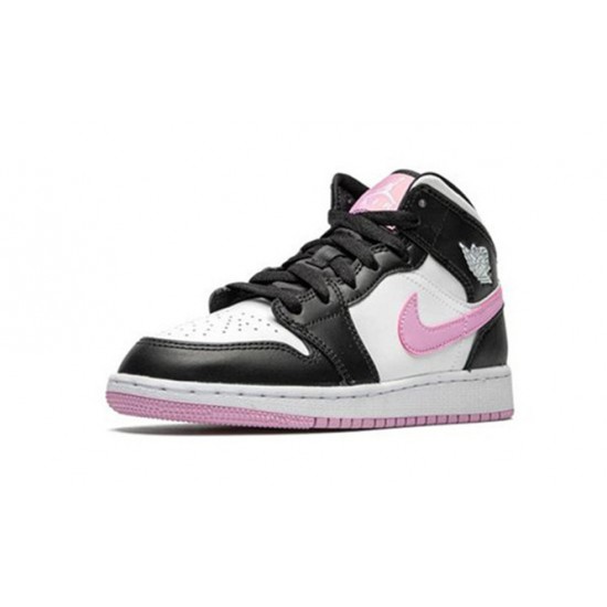 Kicksonfire Air Jordan 1 Mid White Black Light Arctic Pink White White 555112 103