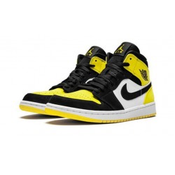 Kicksonfire Air Jordan 1 Mid Yellow Toe BLACK 852542 071