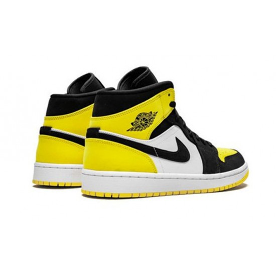 Kicksonfire Air Jordan 1 Mid Yellow Toe BLACK 852542 071