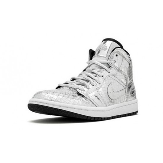 Kicksonfire Air Jordan 1 Mid Disco ball METALLIC SILVER CU9304 001