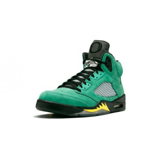 Kicksonfire Air Jordan 5 Retro Oregon Ducks BLACK/YELLOW STRIKE-AP GREEN BLACK 454803 535