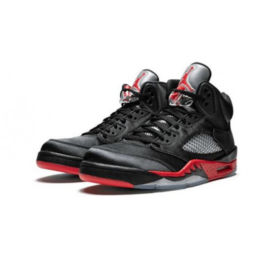 Kicksonfire Air Jordan 5 Satin Bred NOIR/UNIVERSITE ROUGE NOIR 136027 006