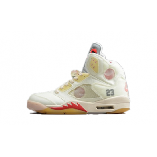 Kicksonfire Air Jordan 5 White Sail/Fire Red-Muslin-Black Red Muslin Black CT8480 100