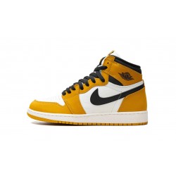 Nike Air Jordan 1 High GradeSchool Yellow Ochre Black FD1437-701 Shoes