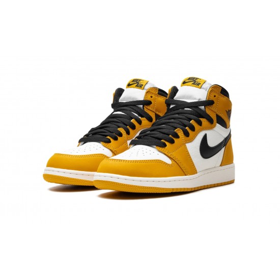 Nike Air Jordan 1 High GradeSchool Yellow Ochre Black FD1437-701 Shoes